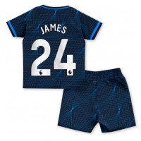 Fotballdrakt Barn Chelsea Reece James #24 Bortedraktsett 2023-24 Kortermet (+ Korte bukser)